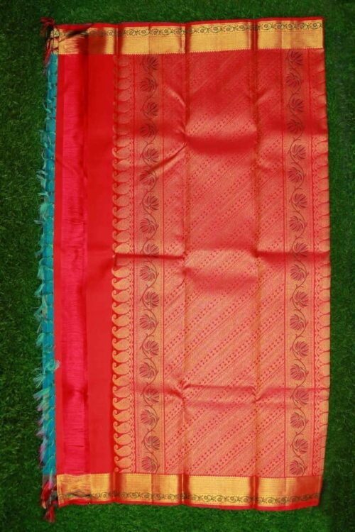 Kanchi sky blue Silk Saree with mango butis