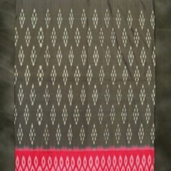 pochampalli Ash color  DOUBLE IKKAT Silk saree