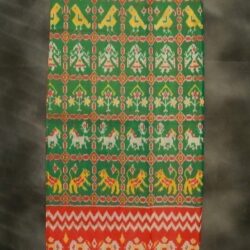 Pochampally Green color DOUBLE IKKAT silk saree