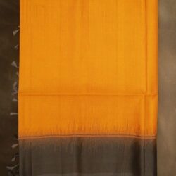 Kanchi Mustard Yellow ash border  Silk Saree