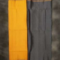 Kanchi Mustard Yellow ash border  Silk Saree
