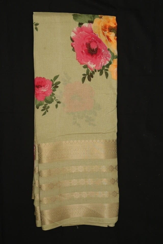beautiful pista color saree-25