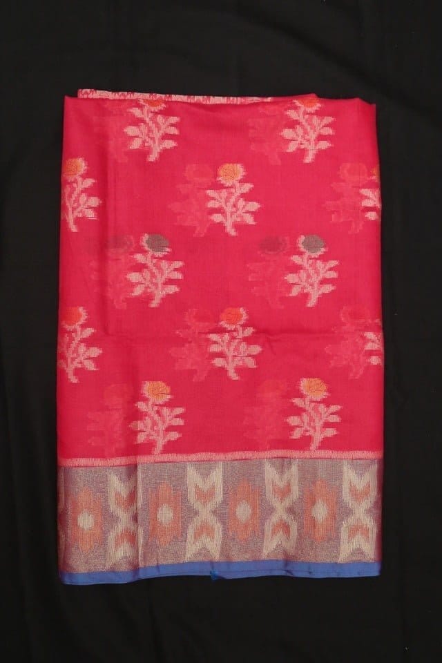 Beautiful Rani Pink Chanderi  saree-24