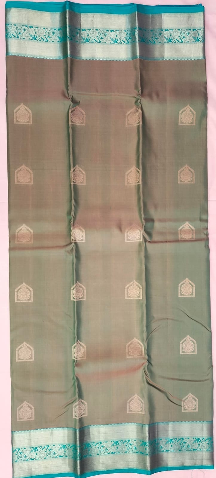 kanchi pastal color silk saree