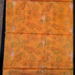 Silk Saree -Ikkat-yellow color -kaddi border