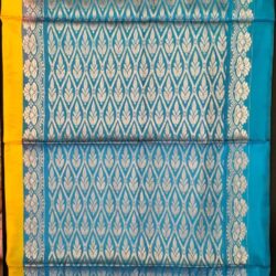 Silk Saree -Ikkat-yellow color -kaddi border