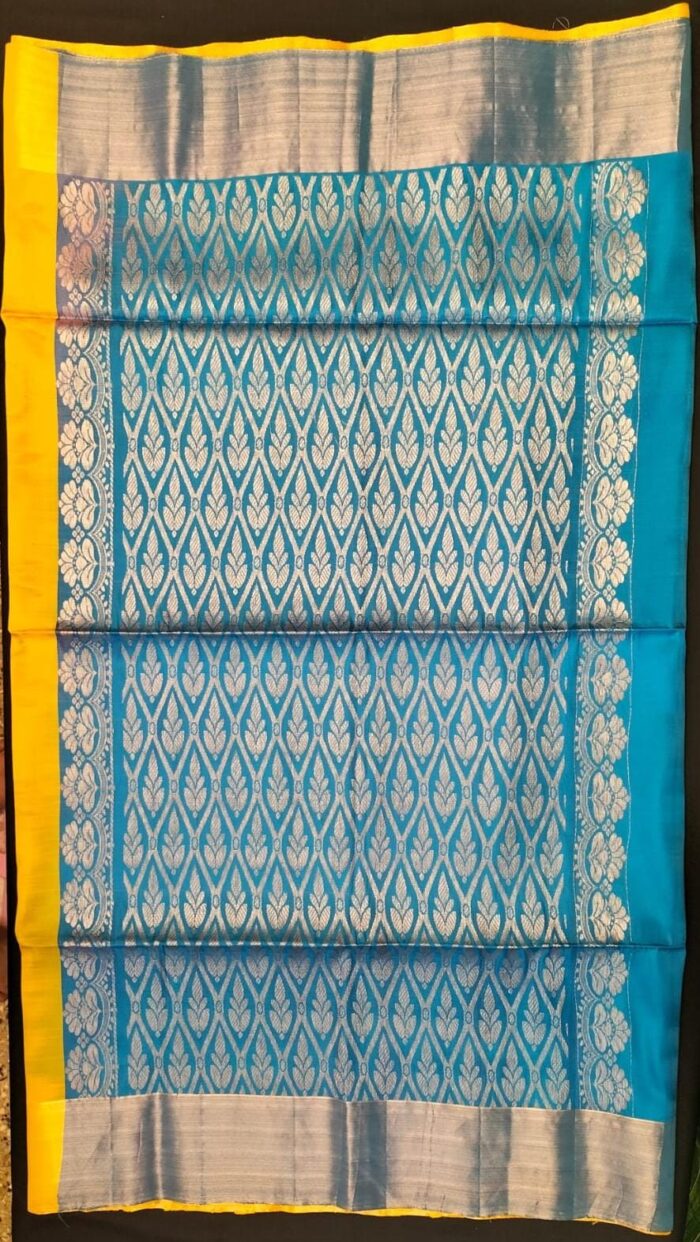 Silk Saree -Ikkat-yellow color -kaddi border