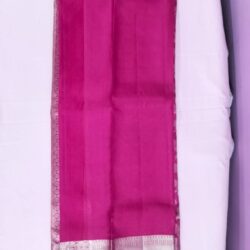 kanchi silk majenta pink saree with zari flowers