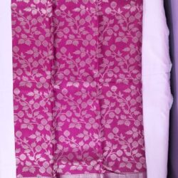 kanchi silk majenta pink saree with zari flowers