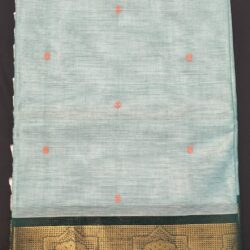 Kanchi Handloom Light blue cotton saree