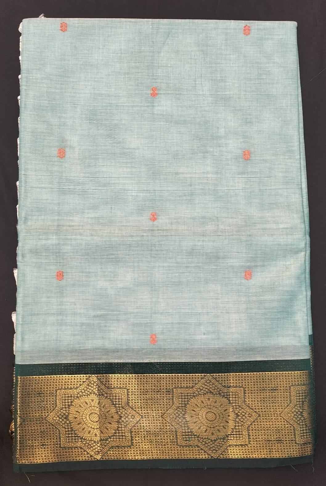 Kanchi Handloom Light blue cotton saree