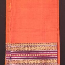 kanchi cotton orange color saree -a2