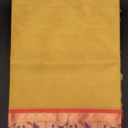 Kanchi Handloom Mustard color cotton saree