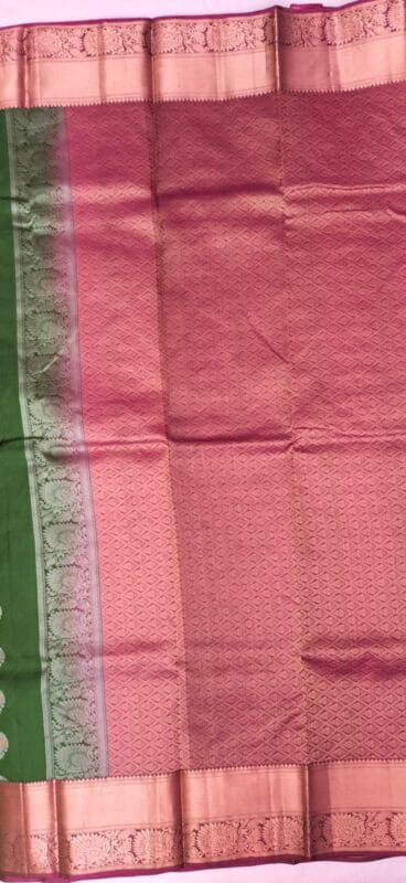 kanchi green color silk saree