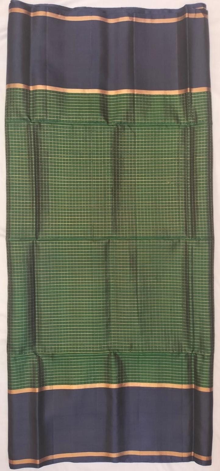 kanchi green color silk saree