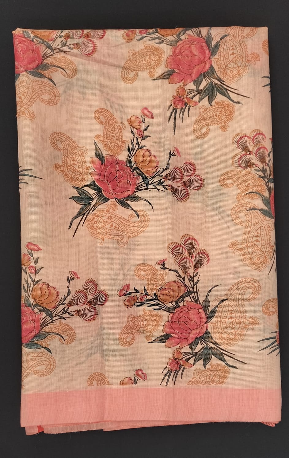 fancy saree - peach color -fs-4