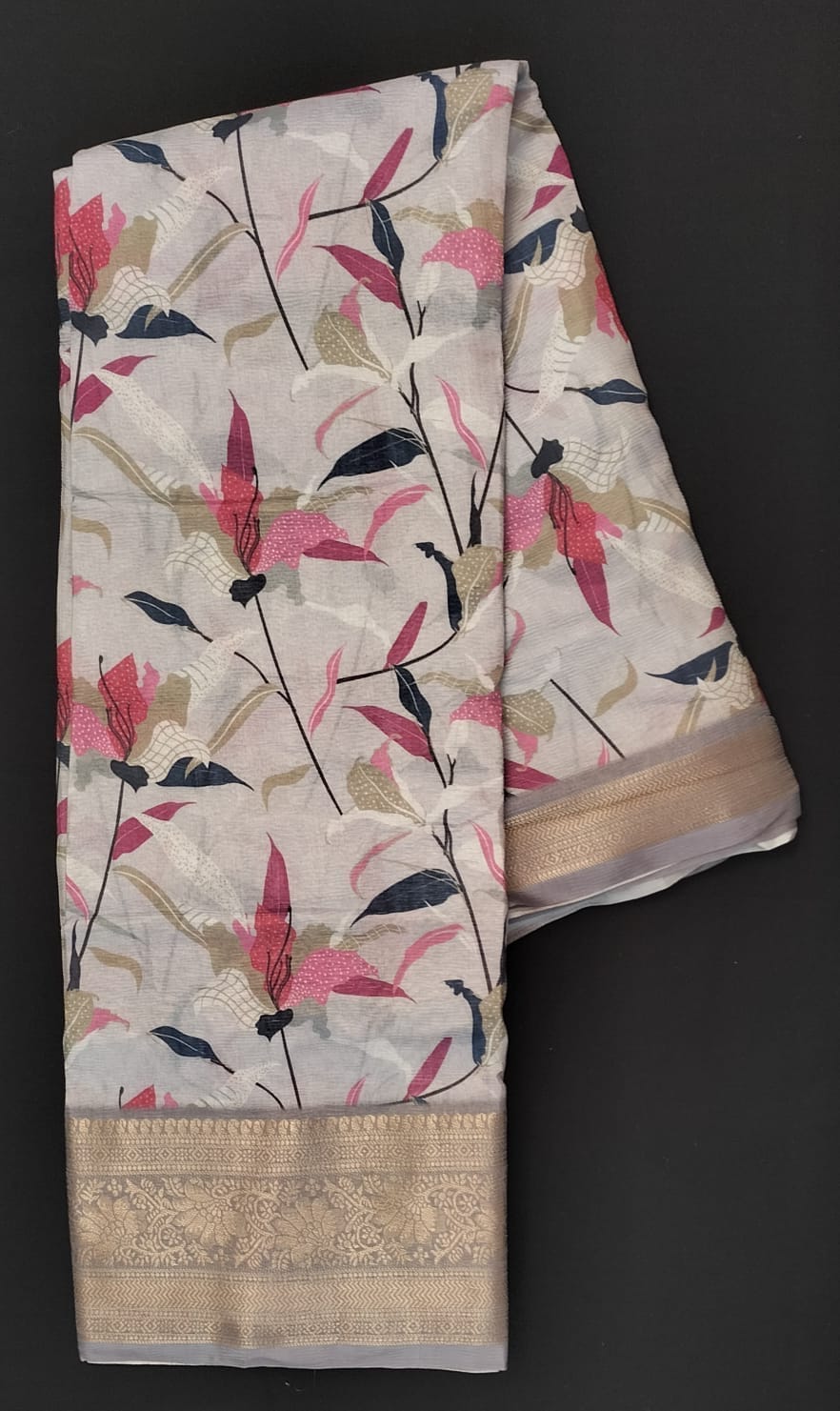 Fancy saree- light ash color=fs-6